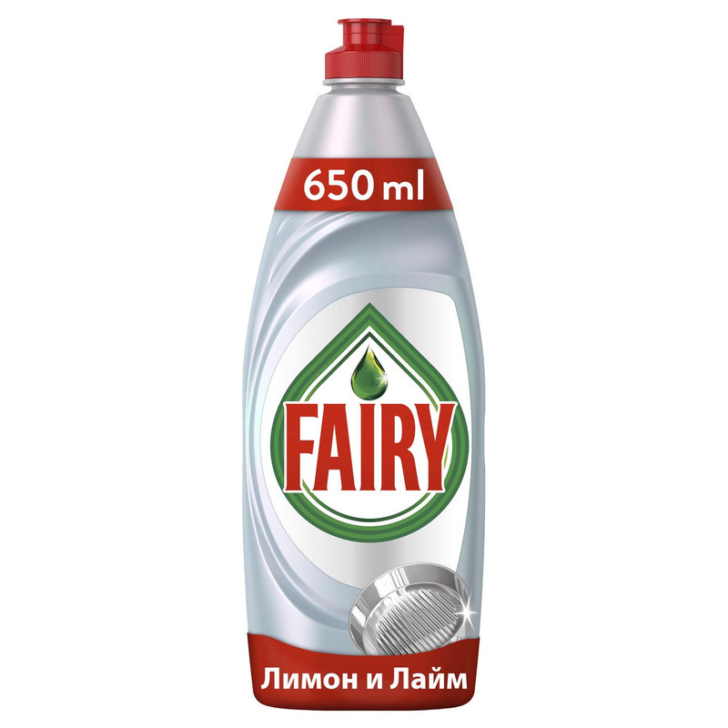 Засіб для ручного миття посуду FAIRY Platinum лимон і лайм, 0,65л